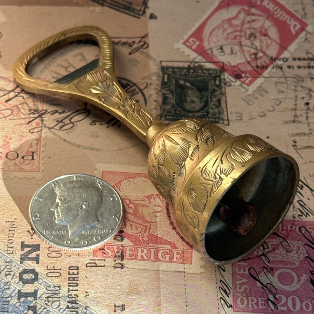VINTAGE Brass Bell with Ringer Bottle Opener Collectible - Picture 6 of 7